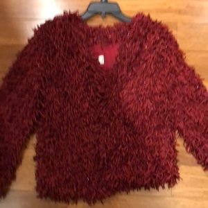 Dressy burgundy sweater/cardigan. Small. NWOT